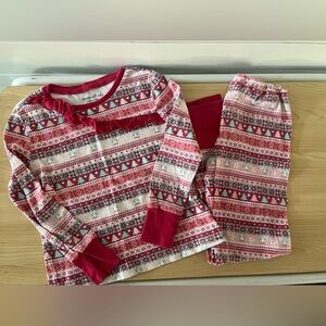 American Girl Berry Merry holiday pajamas in red/ pink Fair Isle pattern Girls 8
